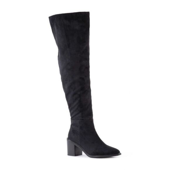 Seychelles Paradise City Over Knee Boots 8 NWOT Black OTK Cognac Tan Boho - Picture 1 of 9